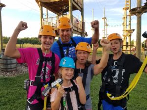Family after outdoor activities on PA zipline
