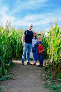 Family in fun Corn maze in Doyelstown