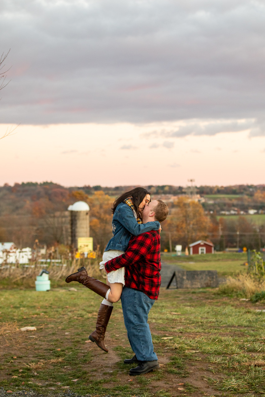 Engagement photo shoot at bucks county farm