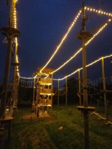Aerial Adventure after dark with lights